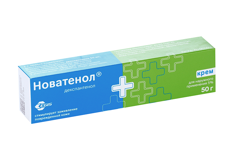 Д-Пантенол Новатенол 5%, 50 г, крем для наружного применения