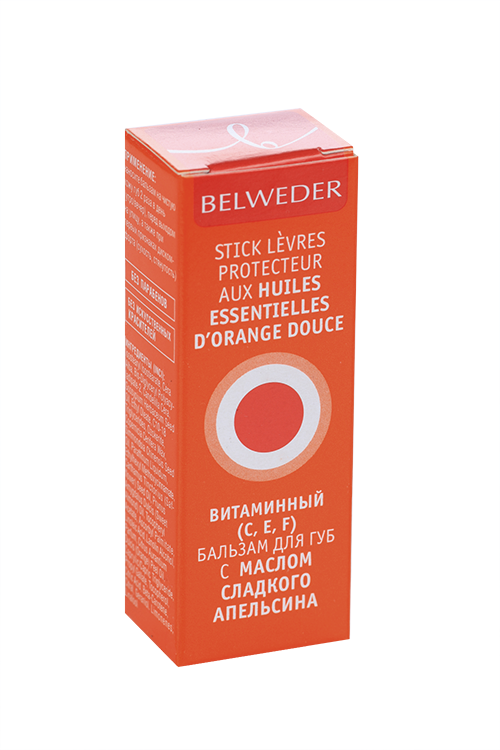 Бальзам д/губ Бельведер вит C,E,F с маслом сладкого апельсина, 4 г