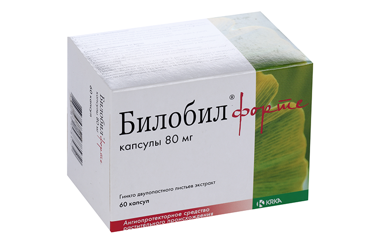 Билобил форте 80 мг, 60 шт, капсулы