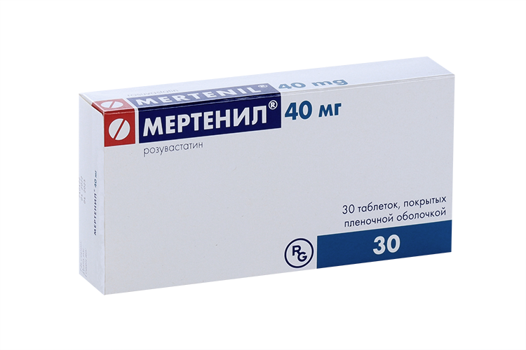 Мертенил 40 мг, 30 шт, таблетки покрытые пленочной оболочкой