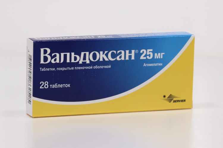 Вальдоксан 25 мг, 28 шт, таблетки покрытые пленочной оболочкой
