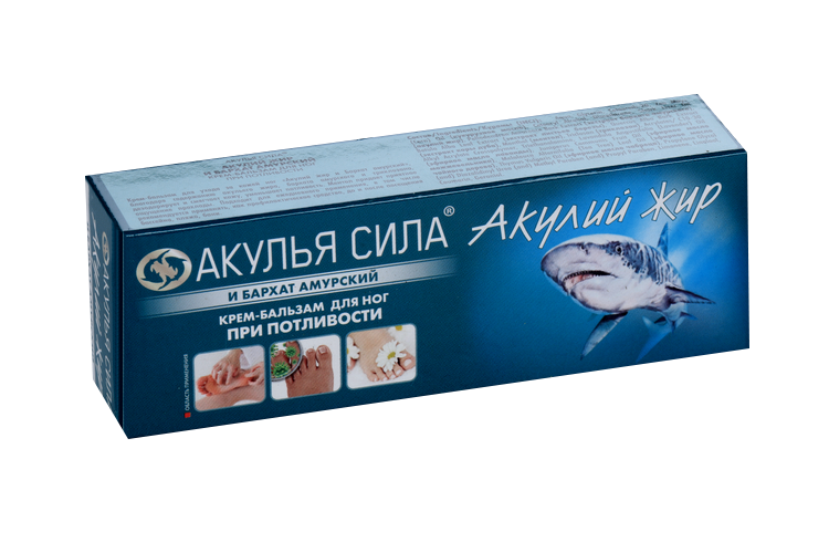 Крем-бальзам Акулий жир и Бархат амурский от грибка и потл ног, 75 мл
