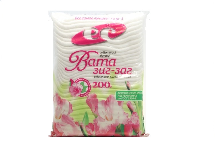 Вата Зиг-Заг н/с хирург, 200 г
