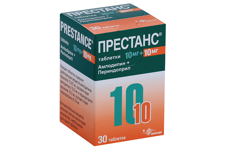 Престанс 10 мг+10 мг, 30 шт, таблетки