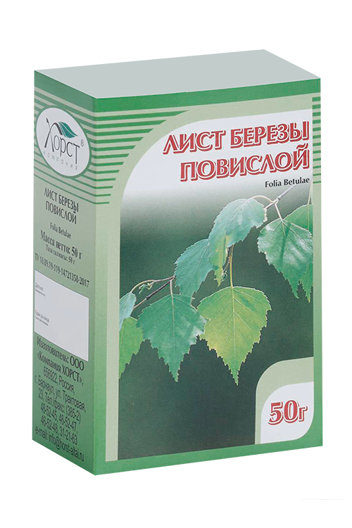 Березы листья, 50 г, сырье измельченное