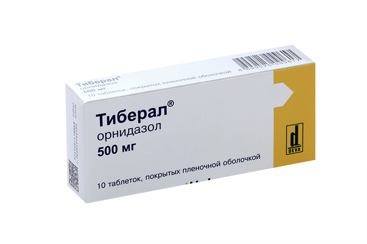 Тиберал 500 мг, 10 шт, таблетки покрытые пленочной оболочкой