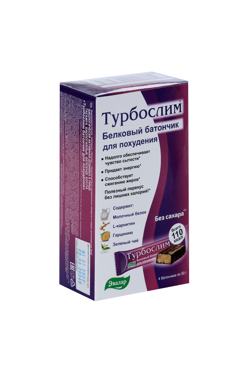 Батончик Турбослим д/похудения, 50 г, 4 шт