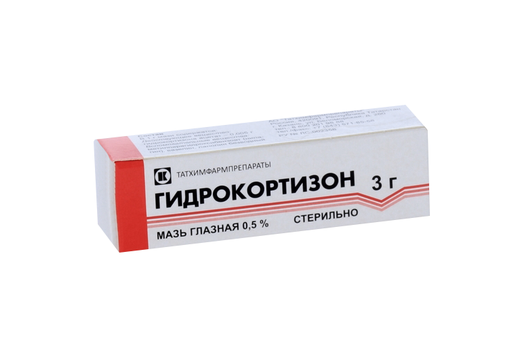 Гидрокортизон 0.5%, 3 г, мазь глазная отеч