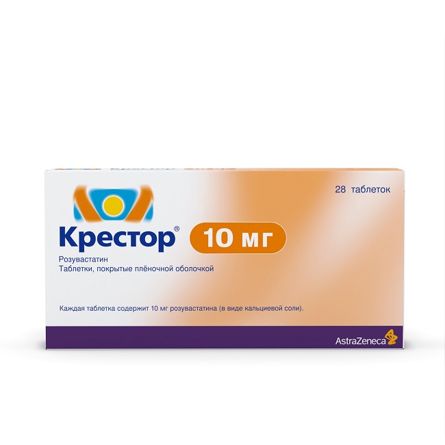 Крестор 10 мг, 28 шт, таблетки покрытые пленочной оболочкой
