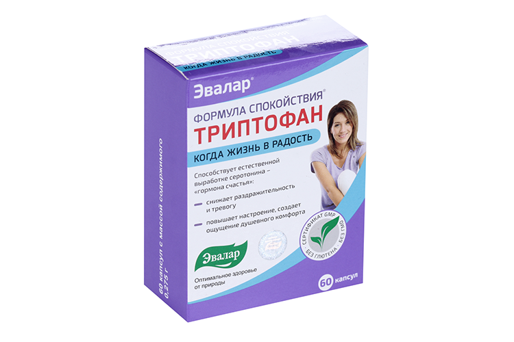 Формула спокойствия Триптофан, 60 шт, капсулы Эвалар