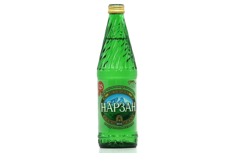 Вода мин Нарзан золотая, 0,5 л, элита стекло/натур газации