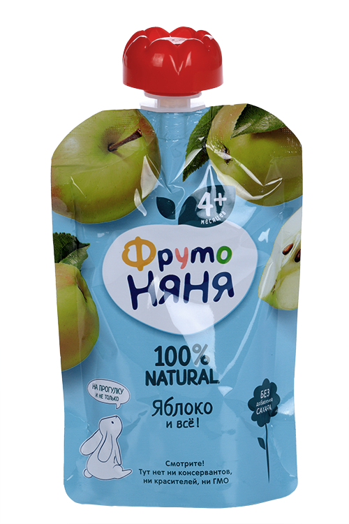 Пюре Фрутоняня На прогулку гипоаллергенное из яблок б/сах (с 4 мес), 90 г