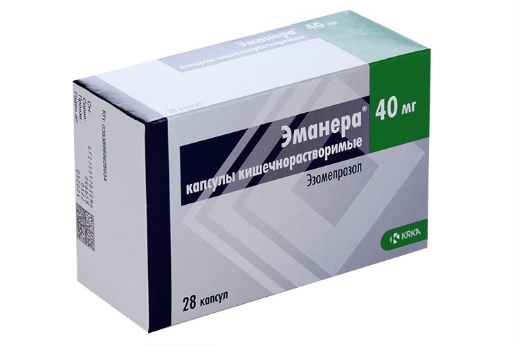 Эманера 40 мг, 28 шт, капсулы кишечнорастворимые
