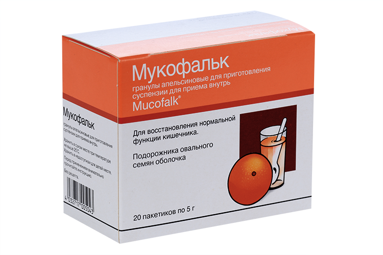 Мукофальк 5 г, 20 шт, гранулы для приготовления оральной суспензии с запахом апельсина