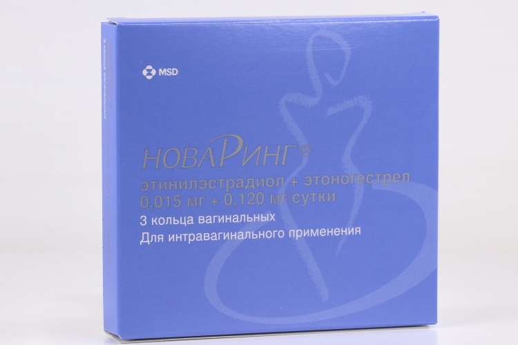 НоваРинг 0.015 мг+0.120 мг/сут, 3 шт, кольца вагинальные