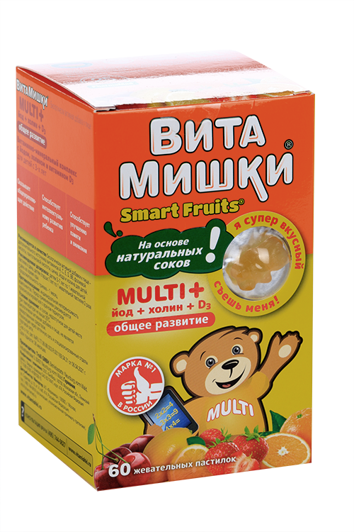 ВитаМишки Мульти плюс йод+холин, 60 шт, пастилки жевательные