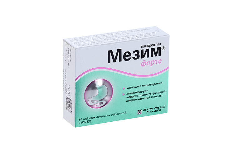 Мезим форте, 80 шт, таблетки покрытые оболочкой