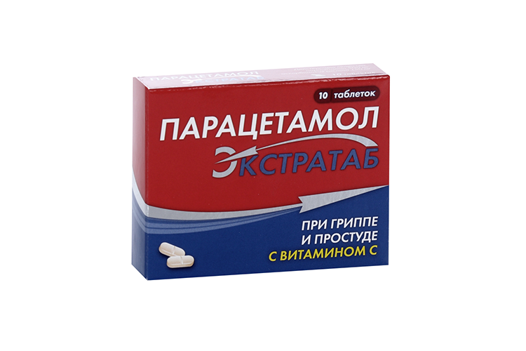 Парацетамол  Экстратаб 500 мг+150 мг, 10 шт, таблетки