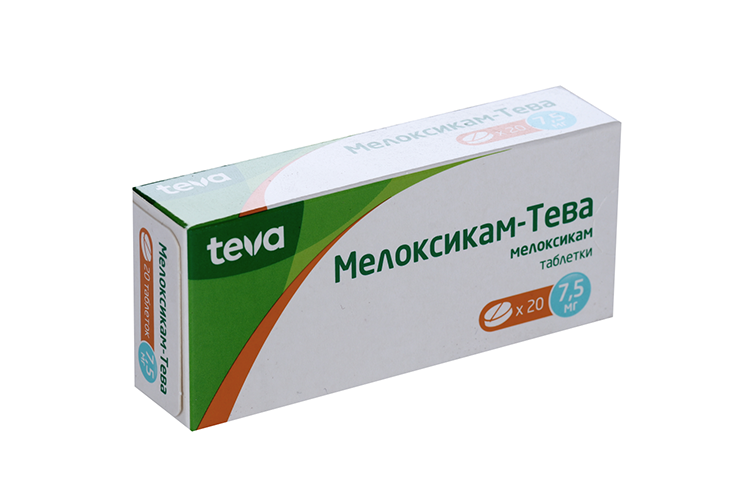 Мелоксикам-Тева 7.5 мг, 20 шт, таблетки