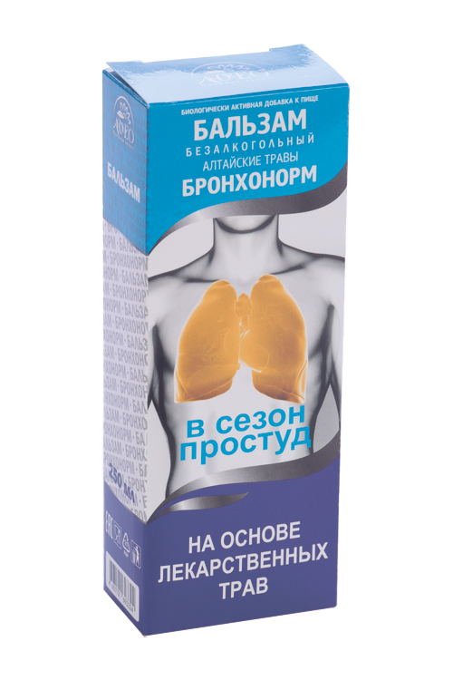 Бальзам Алтайские травы БронхоНорм б/алког при простуде, 250 мл