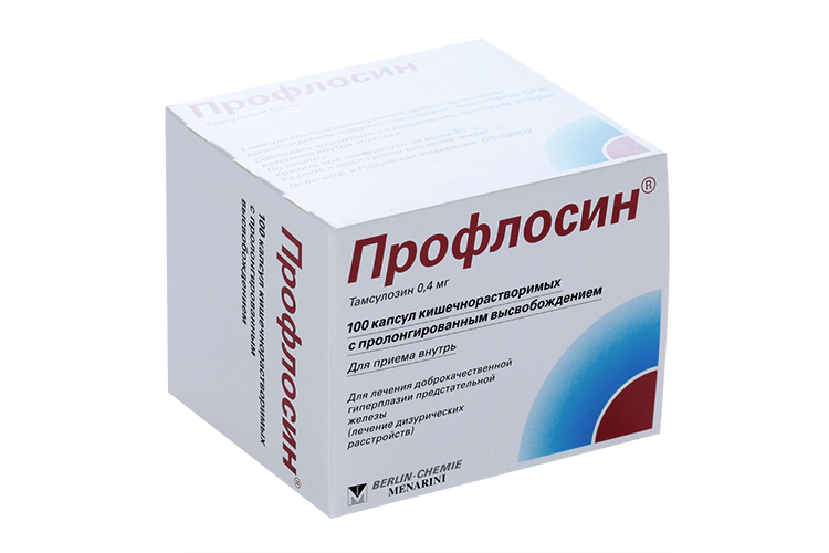 Профлосин 0.4 мг, 100 шт, капсулы кишечнорастворимые пролонгированного действия