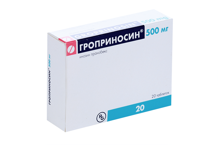 Гроприносин 500 мг, 20 шт, таблетки