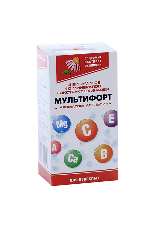 Мультифорт 4 г, 14 шт, таблетки шипучие апельсиновые