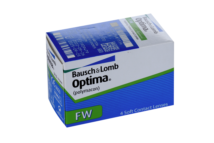 Линзы Bausch+Lomb Optima FW контактные R 8.4 (диоптрия -2,25), 4 шт