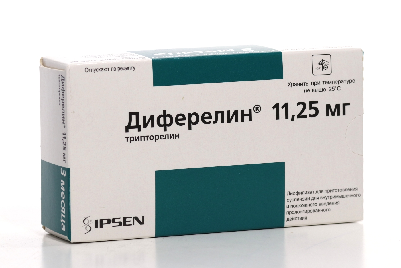 Диферелин 11.25 мг, 2 мл, лиофилизат для приготовления суспензии для внутримышечного и подкожного введения пролонг действия