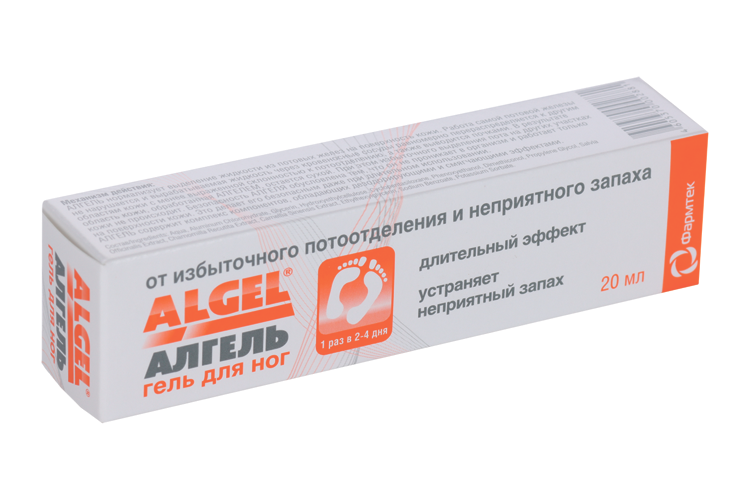 Алгель антиперспирант гель д/ног, 20 мл