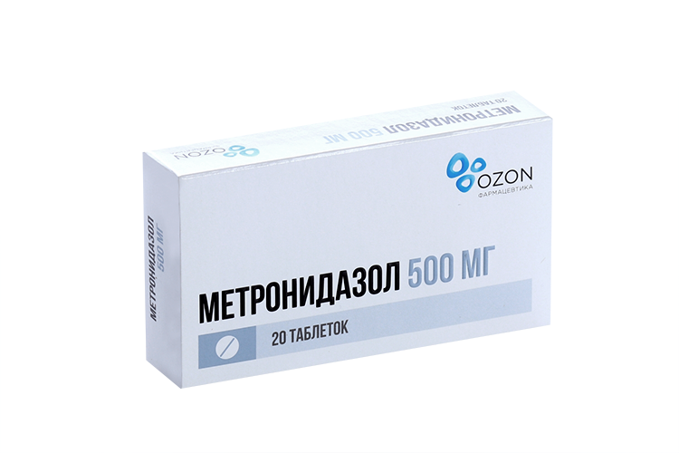 Метронидазол 500 мг, 20 шт, таблетки