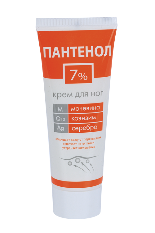 Пантенол 7% крем д/ног мочевина/коэнзим/серебро, 75 мл
