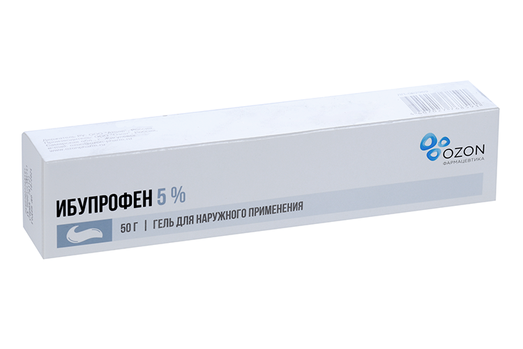 Ибупрофен 5%, 50 г, гель для наружного применения