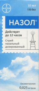 Назол 0.025 мг/доза, 10 мл, спрей назальный дозированный