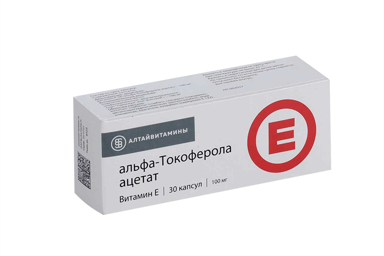 а-Токоферола ацетат 100 мг, 30 шт, капсулы