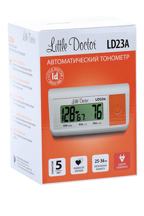 Тонометр автомат Эл Ди-23А+адаптер/увелич манжета