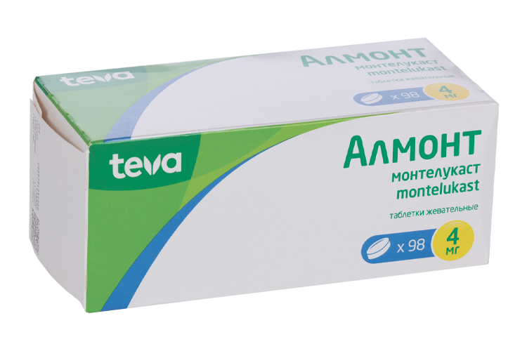 Алмонт 4 мг, 98 шт, таблетки жевательные