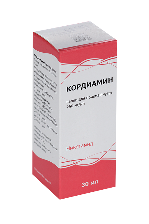 Кордиамин 25%, 30 мл, капли для приема внутрь
