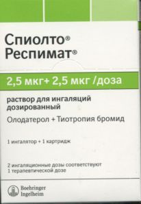 Спиолто респимат 2.5 мкг+2.5 мкг/доза, раствор для ингаляций