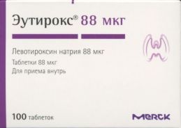 Эутирокс 88 мкг, 100 шт, таблетки