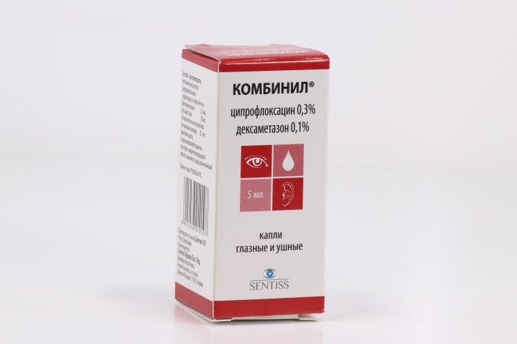 Комбинил, 5 мл, капли глазные и ушные