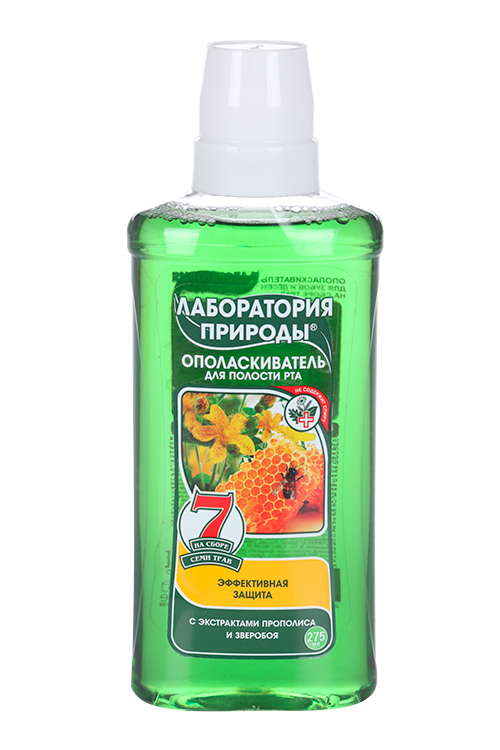 Ополаскиватель д/рта Лаборатория природы экстр прополиса/зверобоя на травах, 275 мл