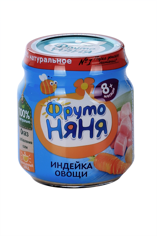 Пюре Фрутоняня индейка с овощами (с 8 мес), 100 г