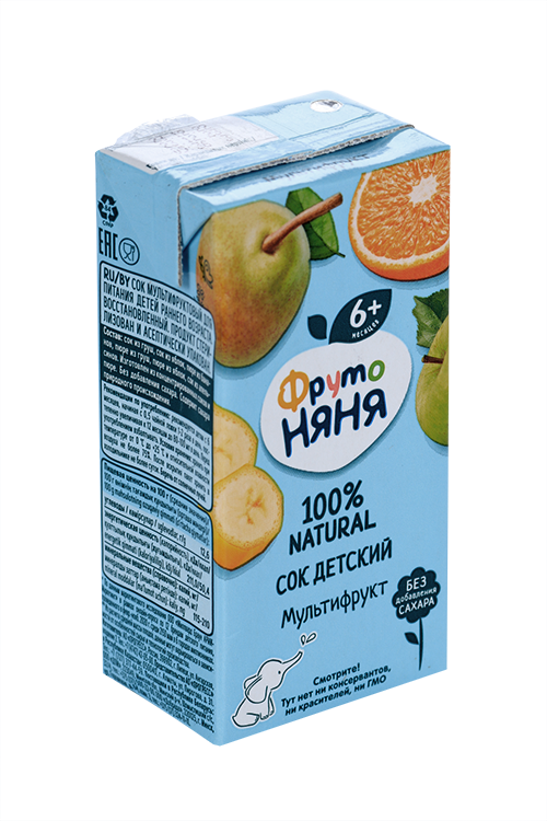 Сок Фрутоняня мультифрукт неосв, 0,2 л