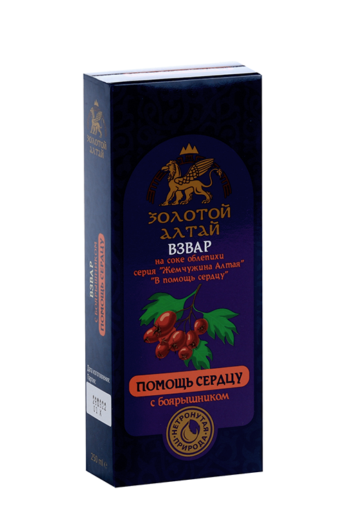 Взвар Золотой Алтай б/алког Помощь сердцу с Облепиховым соком и боярышником, 250 мл