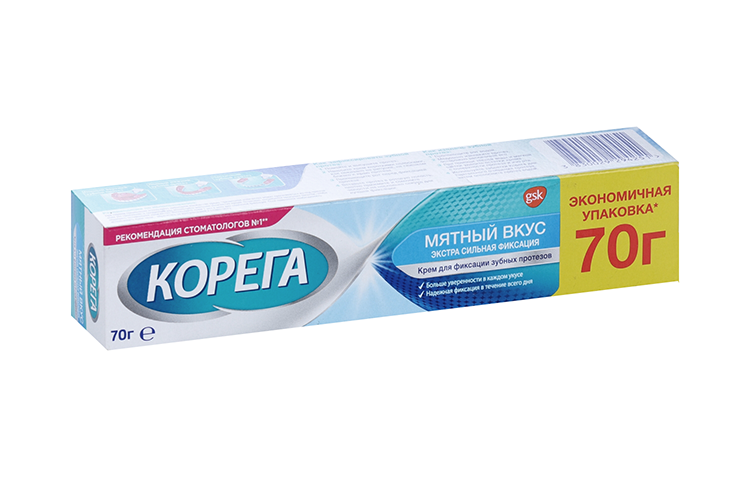 Крем Корега Экстра сильный мятн д/зуб протезов, 70 г