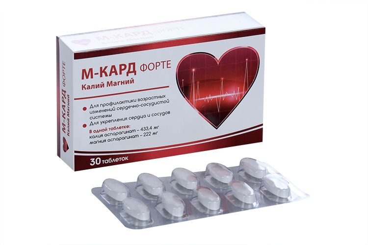 М-Кард Калий Магний Форте 1140 мг, 30 шт, таблетки