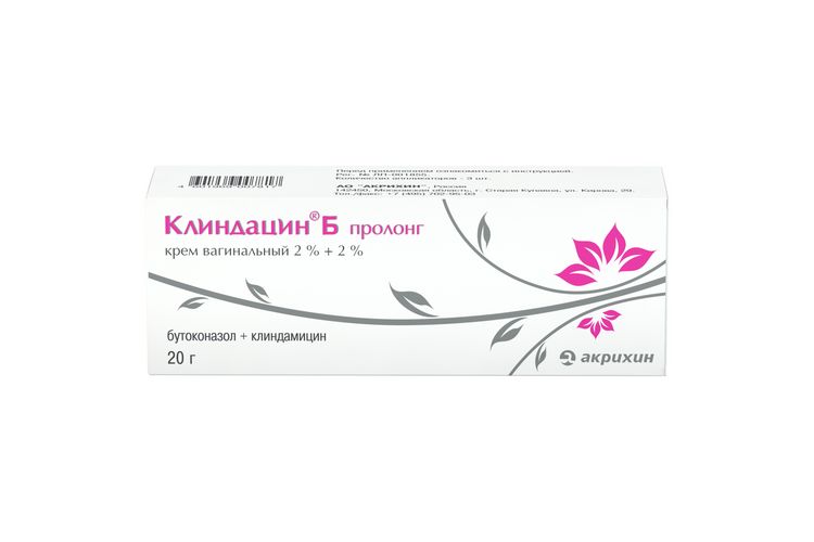 Клиндацин Б пролонг 2%+2%, 20 г, крем вагинальный