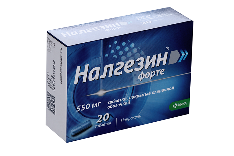 Налгезин форте 550 мг, 20 шт, таблетки покрытые пленочной оболочкой
