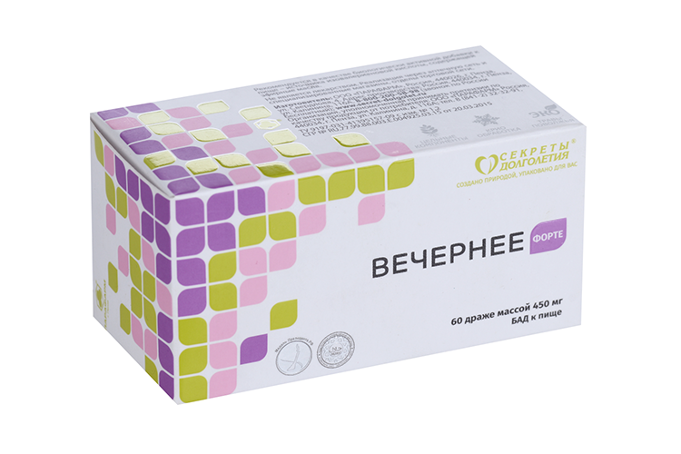 Вечернее Форте, 450 мг, 60 шт, драже